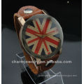 Wholesale Leather Watch Japan Quartz Movt Union jack watch WL-023